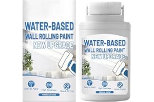 White Interior Paint,100g Roller White Paint for Repair - Water-Based Wall Coverage Painting,for Bathroom Bedroom Baseboard F