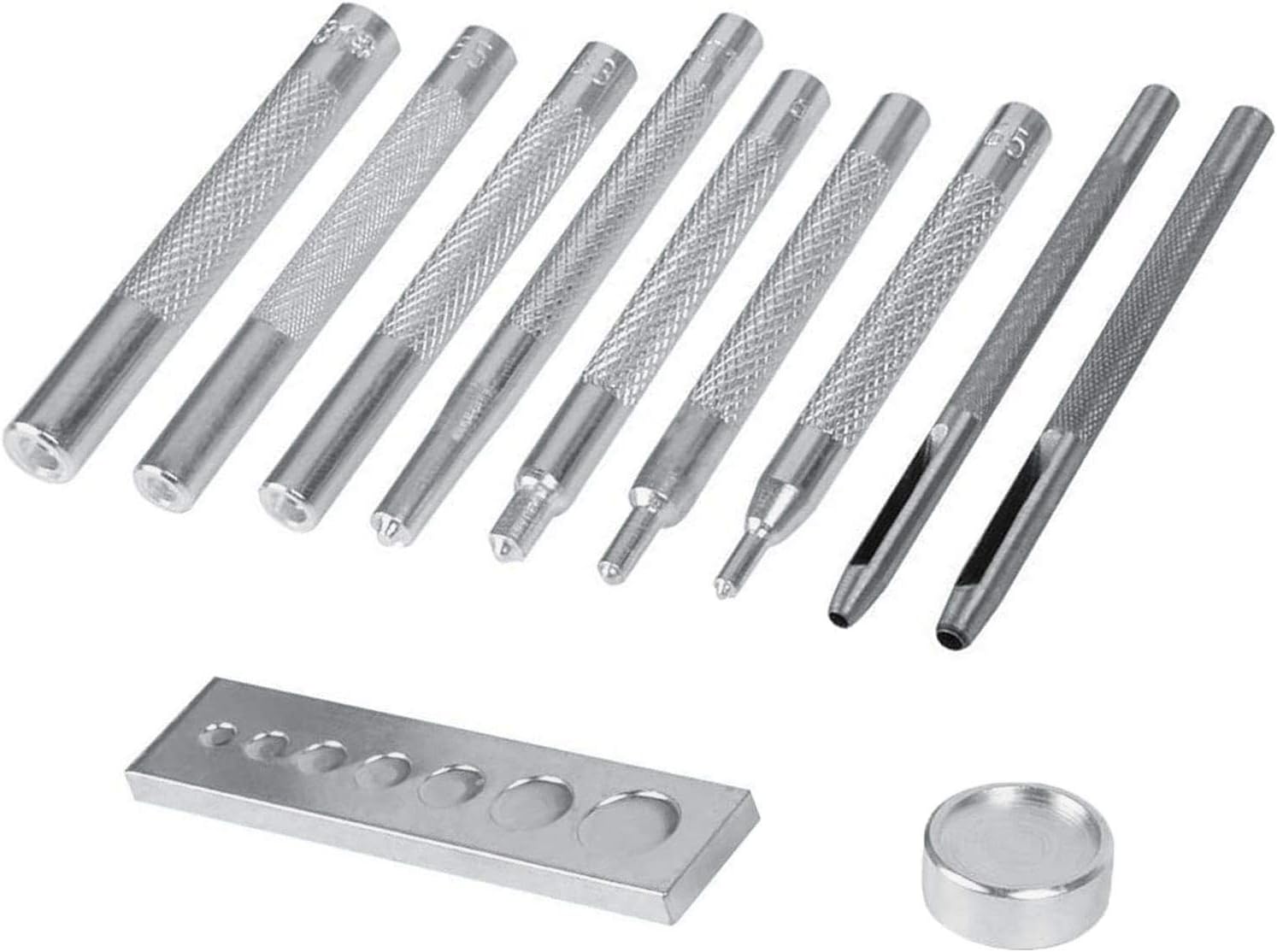 Snap Rivet Setter 11pcs Die Punch Snap, Leather Hole Punch Tool Rivet