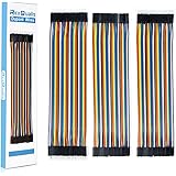 REXQualis 120pcs Breadboard Jumper Wires 20cm Length Dupont Wire Kit 40pin Male to Female, 40pin Male to Male, 40pin Female t