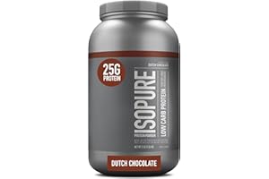 Isopure Dutch Chocolate Whey Isolate Protein Powder with Vitamin C & Zinc for Immune Support, 25g Protein, Low Carb & Keto Friendly, 41 Servings, 3 Pounds (Pack of 1) (Packaging May Vary)