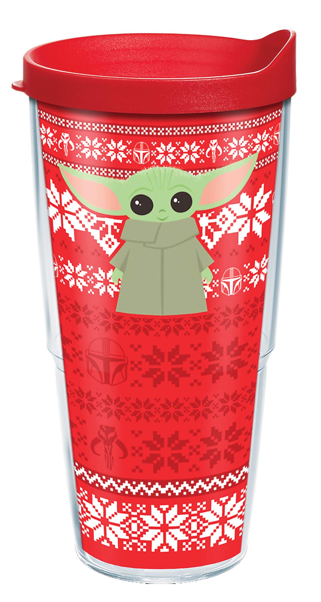 Tervis Star Wars The Mandalorian Christmas Holiday Sweater Made in USA Double Walled Insulated Tumbler Travel Cup Keeps Drinks Cold & Hot, 24oz, Classic