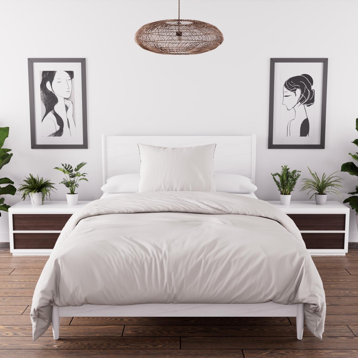 Timeless Bohemian bed linen, ecru, 140 x 200 cm