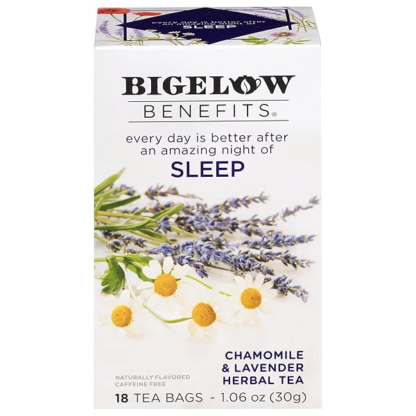 BIGELOW TEA BENEFITS SLEEP CHAMOMILE & LAVENDER HERBAL TEA, 18 CT
