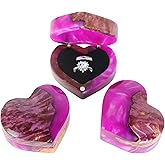 Loongresinwood Luxury Ring Box, Personalized Wooden Ring Box,Engagement ring box, Double Slotted Jewelry Box, Wedding, Proposal, Birthday and Anniversary Jewelry Display Box