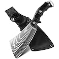 Leopcito 11 Inch Hatchet with Sheath, Small Compact Machete Axes, Fixed Blade Full Tang Camping Tactical Knife for Woodworking, Garden Machete Axe with Sheath for Bushcraft Yards Bushes Wood, A4SL