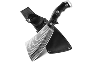 Leopcito 11 Inch Hatchet with Sheath, Small Compact Machete Axes, Fixed Blade Full Tang Camping Tactical Knife for Woodworking, Garden Machete Axe with Sheath for Bushcraft Yards Bushes Wood, A4SL