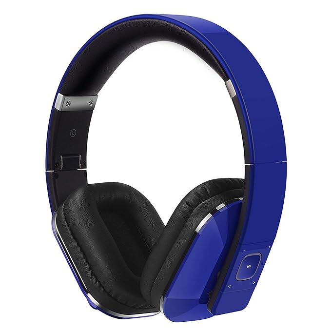 August EP650 Bluetooth v4.2 NFC Kopfhörer mit aptX Low Latency - Kabellose Over-Ear Headphones mit individuellem Sound (Blau)