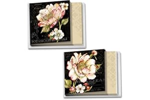 The Best Card Company - 12 Floral Assorted Blank Note Cards (4 x 5.12 Inch) - Boxed Set All Occasion Notecards Blooms Bulk (2 Designs, 6 Each) - Botanica MQ4610OCB-B6x2