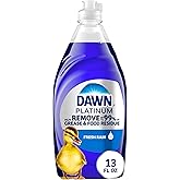 Dawn Platinum Dish Soap, Fresh Rain Scent Liquid Dishwashing Detergent, Powerful Dawn Dish Soap for Tough Grease Removal, 13 oz