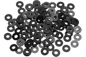 uxcell 155Pcs M5 Nylon Flat Washers Plain Washer 5mm ID 10mm OD 1mm Thick Plastic Washers for Screws Bolts Garden Faucet Plum