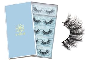 DYSILK Lashes False Eyelashes - Eye Lashes Mink Lashes 5 Pairs 6D Lashes Pack Fluffy Lashes Fake Eye Lashes Natural Look Wispy Eyelashes Strip Lash Faux False Eyelashes Extensions Kit | 001-15mm