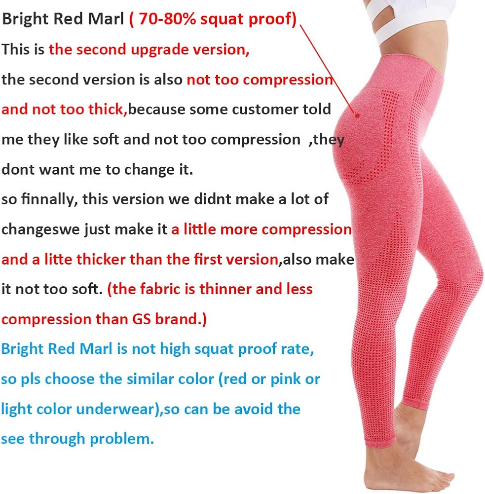 Aoxjox Women's High Waist Workout Gym Vital Seamless Leggings Yoga Pants: Clothing