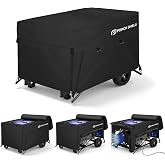 Porch Shield Generator Covers while Running for 3500-12000 W, Black | Heavy Duty 600D Poly, An Integrated Design, Top Opening for Fueling, All Weather Protection