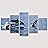 SIGNWIN 5 Panel Canvas Wall Art Modern Art Dolphin Expressive Marine Life Multicolor Nautical Photography Whale for Home Decorations Ready to Hang - 60"x32"