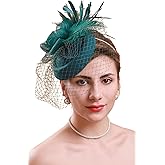 Cizoe Fascinators Hats 20s 50s Hat Pillbox Hat Cocktail Flower Tea Party Headwear with Veil for Girls and Women