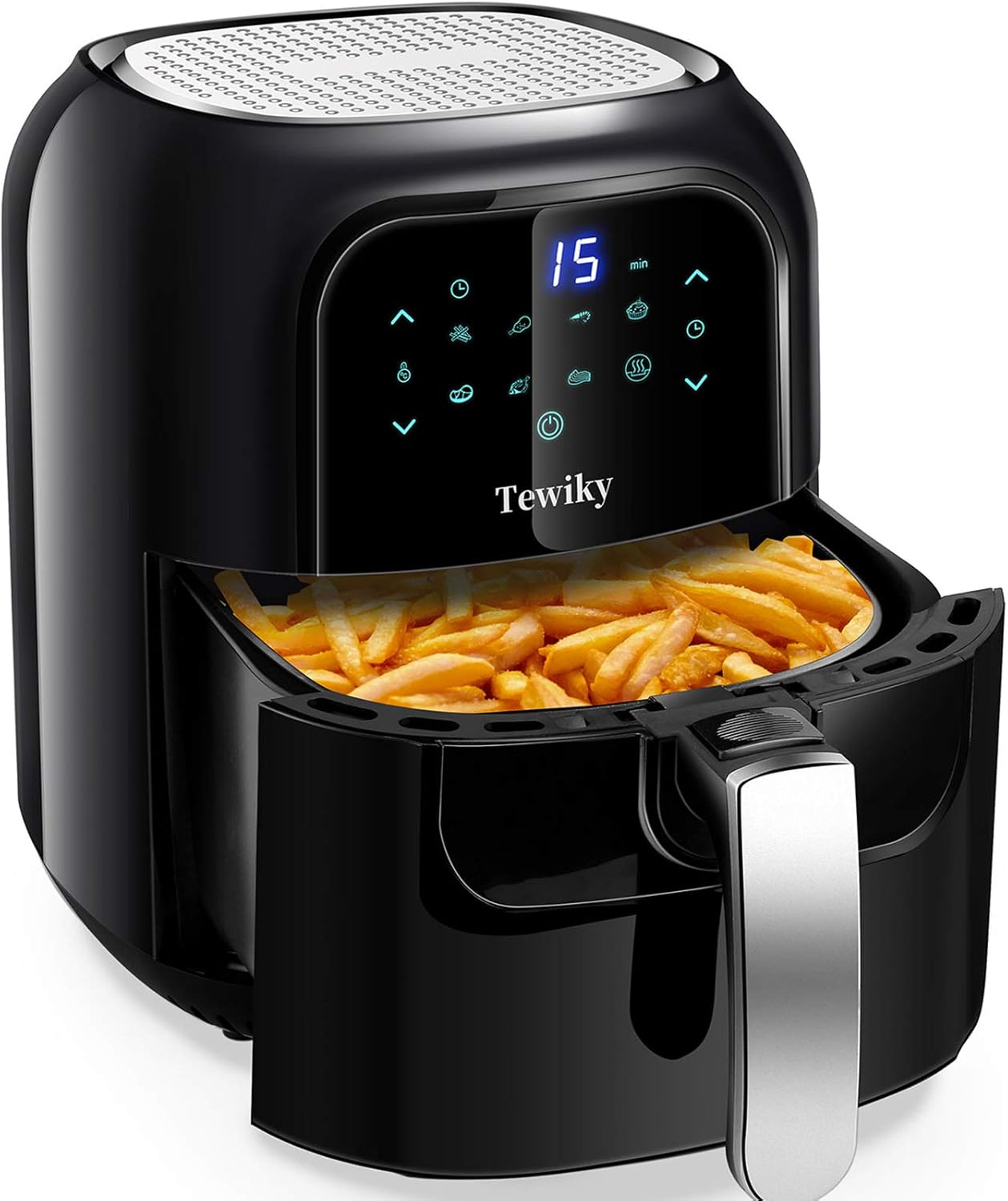 Air Fryer, Tewiky Air Cookers 5.8 Quart,1400 Watt 60 Minutes Digital Air Fryers Oven & Oilless Cooker for Air Frying,Roast. Bake ,LED Digital Touchscreen with 7 Presets,Nonstick Basket