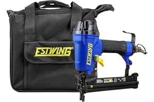 Estwing EFS18 Pneumatic 18-Gauge 7/8" Fencing Stapler with Adjustable Metal Belt Hook, 1/4" NPT Industrial Swivel Fitting, an