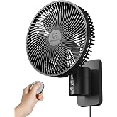 8.5-Inch Quiet Wall-Mounted Oscillation Fan with Remote &amp; Timer, 4-Speed Adjustable for Small Bathrooms, Indoor Bedroom Cooling for RV, Adjustable Tilt, 5.92 ft Cord, Garage Cooling Fan for Home