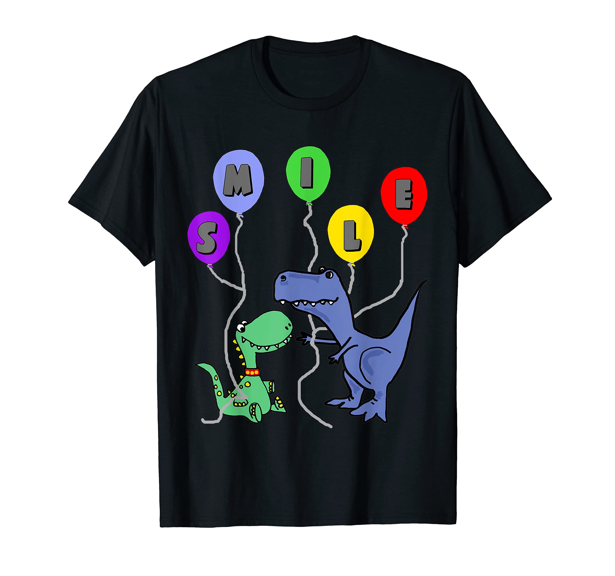 Smileteesfunny Funny T-rex Dinosaurs with Smile Balloons T-Shirt