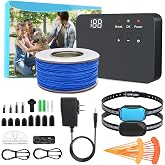 ZZWD Electric Fence for Dogs, Electric Dog Fence System | In-Ground &amp; Above-Ground Compatible &ndash; with 2 Waterproof Rechargeable Collars