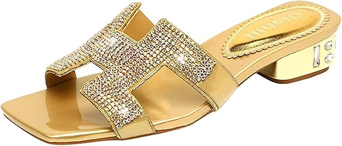 Amazon Co Jp Patypeetyミュールサンダル レディース キラキラ ビジュー付きサンダル ミュール レディース ローヒール サンダル オープントゥ サンダル 太ヒール サンダル 大きいサイズ キャバ嬢 歩きやすい 美脚 服 ファッション小物