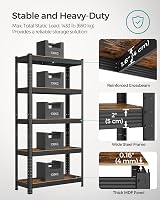 SONGMICS 2-Tier Shelving Units 30x75x150 cm Rustic Brown Black GLR030B02 view 3
