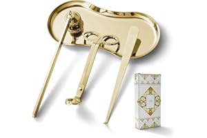 PATOISE 4 in 1 Candle Accessory Set, Candle Wick Trimmer Cutter, Candle Snuffer, Candle Wick Dipper, Tray Holder in Gift Package for Candle Aromatherapy Lovers(Mini 4PCS Gold)