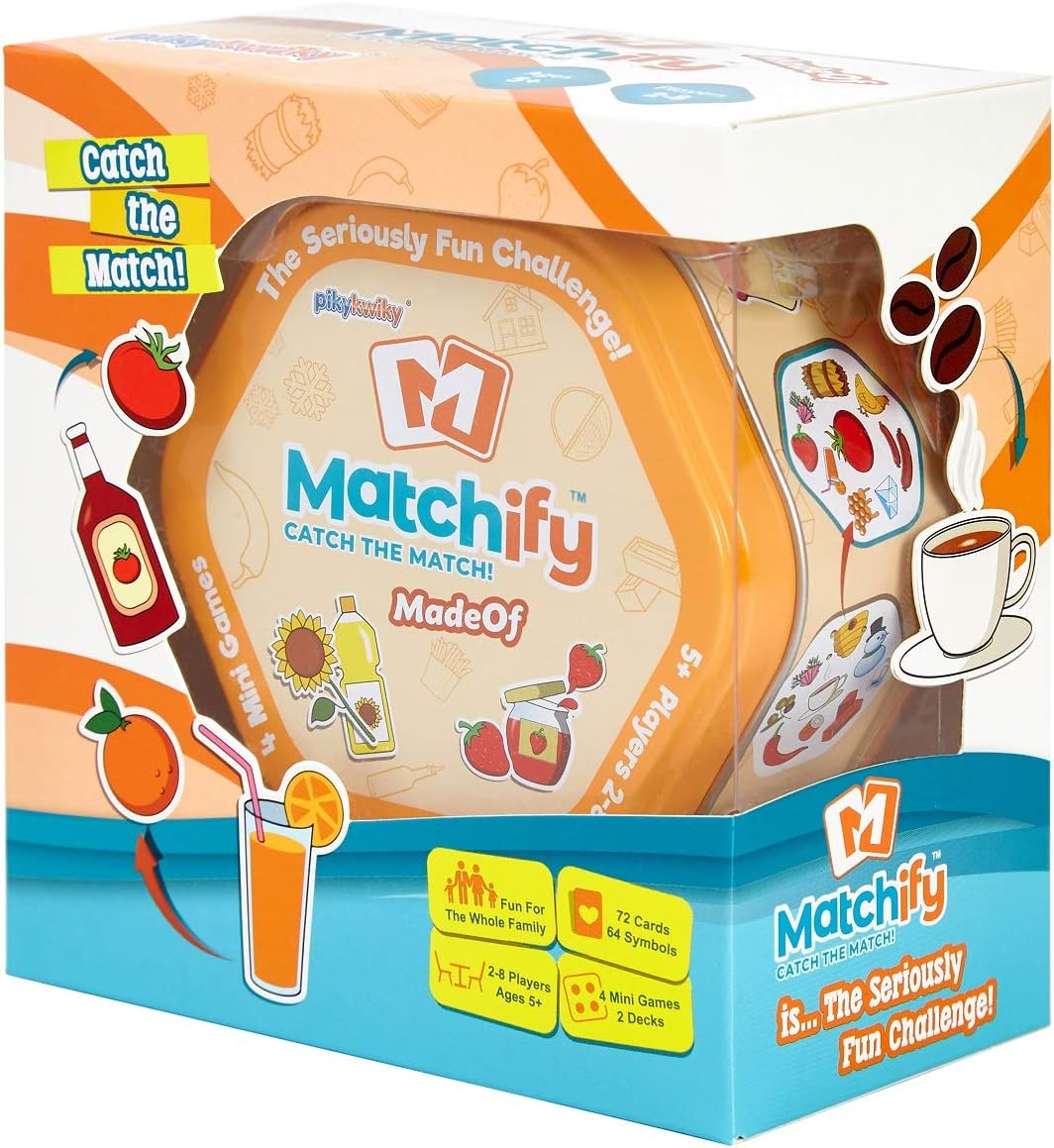 PIKYKWIKY Matchify Card Game: MadeOf, by PMI, Golden