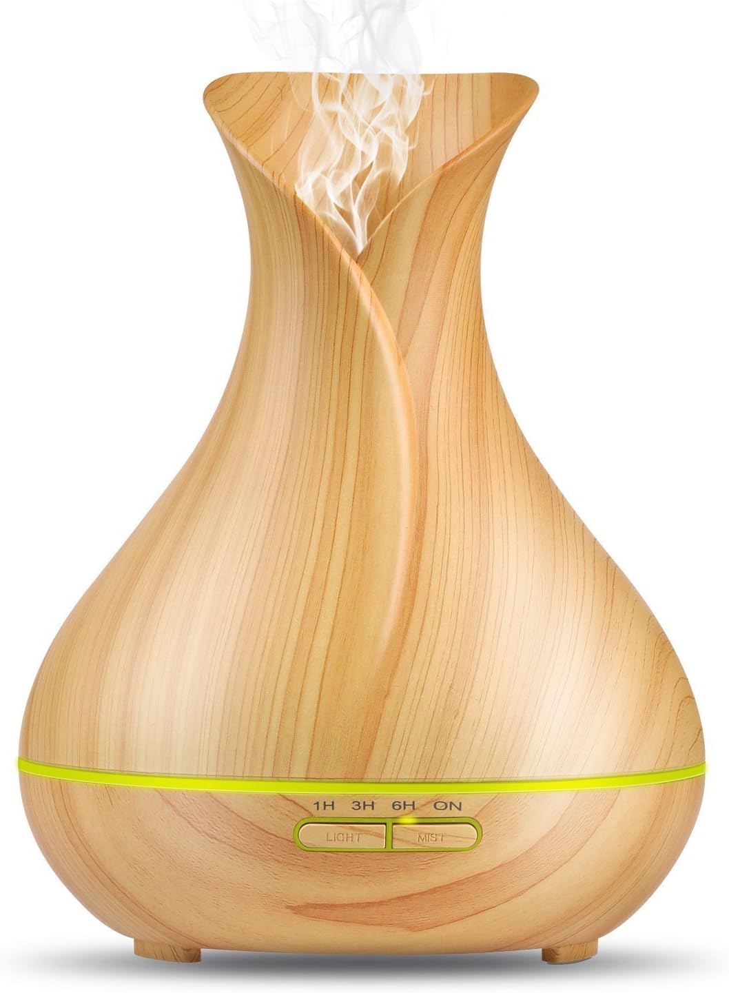 Essential Oil Diffuser,OliveTech 2017 Newest Wood Grain Aroma Diffuser 400ml Ultrasonic Cool Mist Humidifier with 7 Color LED Lights Changing and Waterless Auto Shut-off for Home Office Bedroom Baby Room