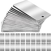 50 Pack Metal Engraving Blanks Stainless Steel Rectangle Blank Tags Metal Stamping Blanks Metal Tags, 1 Inch x 2 Inch