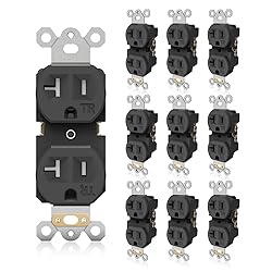 TOPELER Black Duplex Receptacle