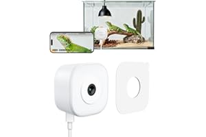 HomiQ Reptile 3MP Terrarium AI Monitoring Camera Close-up Details, 2.4G&5Ghz WiFi Starlight Color Vision for Aquarium Pets, Anti-Glare& NO Reflect with 24/7 Events Recording in Easy Magnetic Install