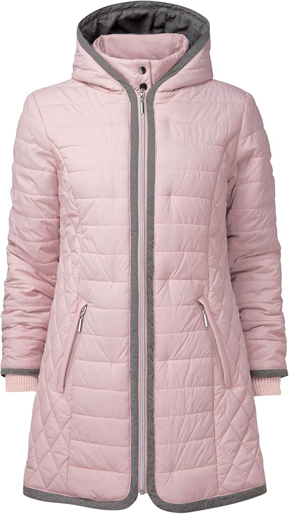 Cotton Traders Women's Padded Quilted Hooded Zip Up Jacket Coat 26