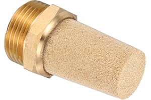 MECCANIXITY 1PCS Pneumatic Exhaust Muffler, g 1" Thread Male Sintered Bronze Muffler Brass Air Line Fittings for Pneumatic To