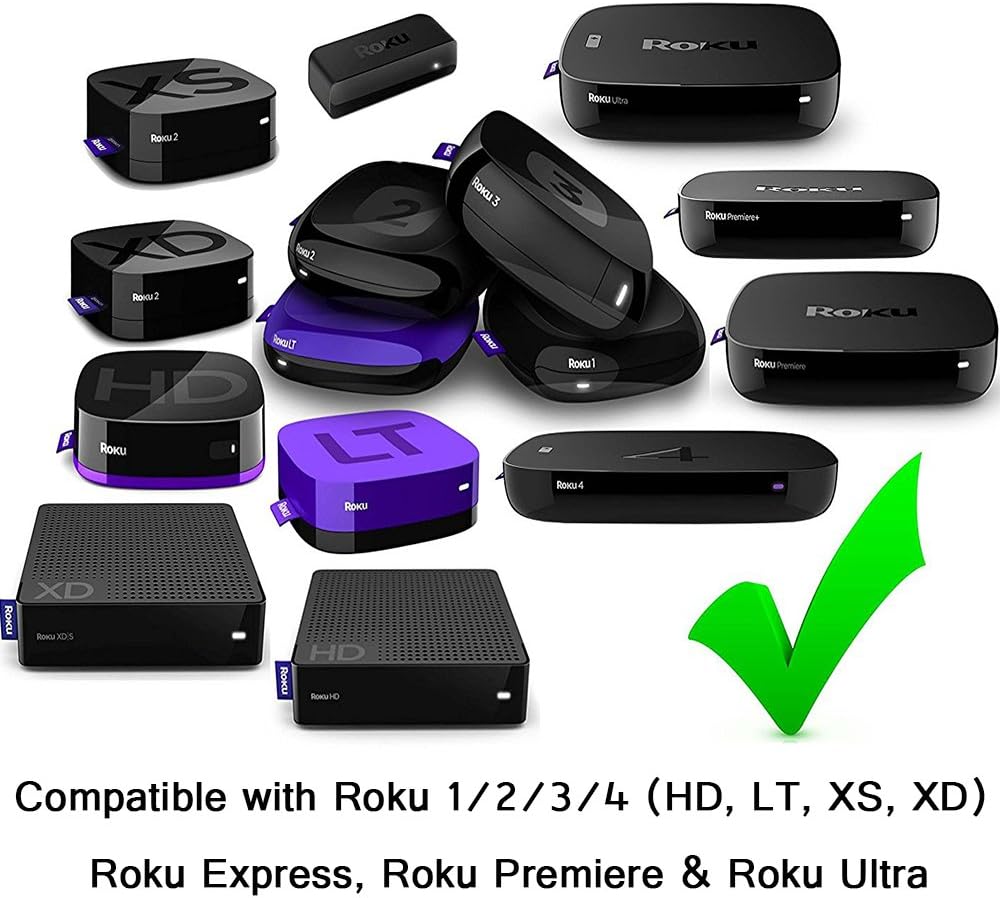 Gvirtue Replacement Lost Remote Control Compatible with Roku 1, Roku 2, Roku 3, Roku 4, (HD, LT, XS, XD), Roku Express. Do NOT Support Roku Stick, Roku Premiere, Roku Ultra, Roku TV or Roku Game: Electronics