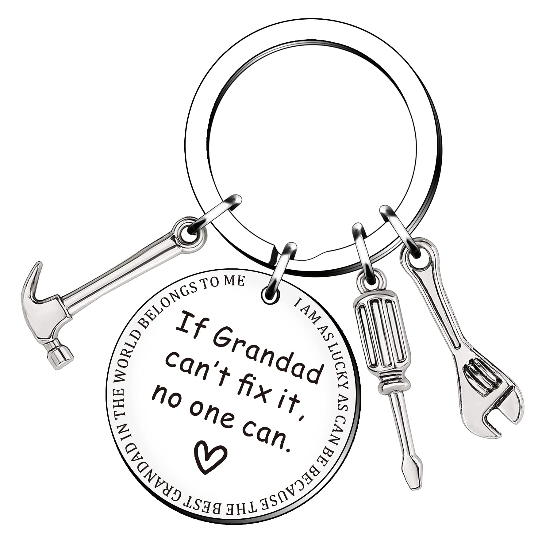 HULALA If Grandad Can't Fix It No One Can Grandad Keyring Gifts From Grandchildren Granddaughter Grandson For Father's Day Birthday Gift