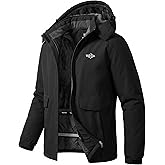 Wantdo Women's Waterproof Ski Jacket Warm Winter Coat Windproof Snow Coats Warm Fleece Raincoat
