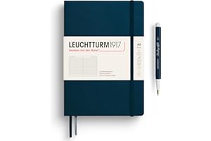 LEUCHTTURM1917 - Notebook Hardcover Medium A5-251 Numbered Pages for Writing and Journaling - Thinking Ahead (Ruled Paper, Deep Sea)