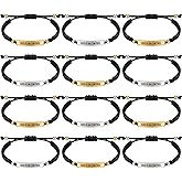 Jerify God Is In Control Inspirational Bracelets Christian Faith Stainless Steel Adjustable Motivational Bracelet Birthday Gifts for Men Women