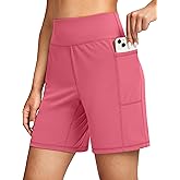 G Gradual Women's 7''/9" Bermuda Long Shorts with Pockets High Waisted Athletic Knee Length Shorts for Women Walking
