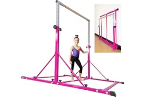 MARFULA Gymnastic Bar for Kid and Teenage Ages 3-25, 5 FT / 6 FT Base Length, 5 FT / 6 FT Height, Gymnastic Kip Bar Horizontal Bar for Gymnast, Gymnastic Training Equipment for Home and Club Use