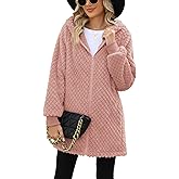 Yanekop Womens Oversized Sherpa Jacket Fuzzy Fleece Zip Up Jacket Warm Winter Coats Faux Fur Coat with Pockets