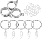 tonyg-p 20 Pack Metal Curtain Rings 30mm Inner Dia with 24 Plastic Hooks Silver view 4