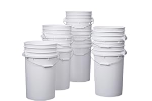 HE HUDSON EXCHANGE Hudson Exchange Premium 7 Gallon Large Bucket Pail Container, HDPE, White, 8 Pack