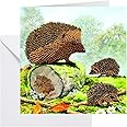 Crystal Art Diamond Painting Card Kit - Happy Hedgehogs- Create Your Own 7"x7" Card Kit - for Ages 8 and up