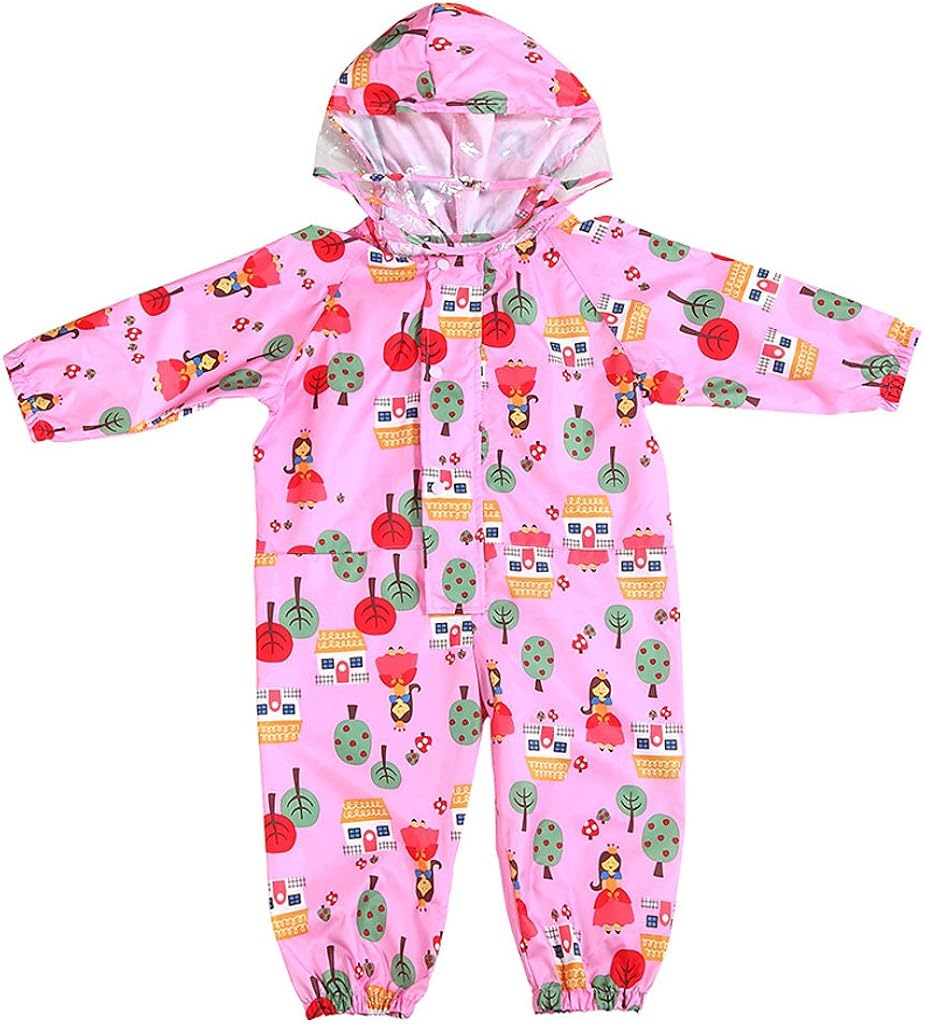 Toddler Rain Suit with Hood Waterproof Coverall Kids Baby