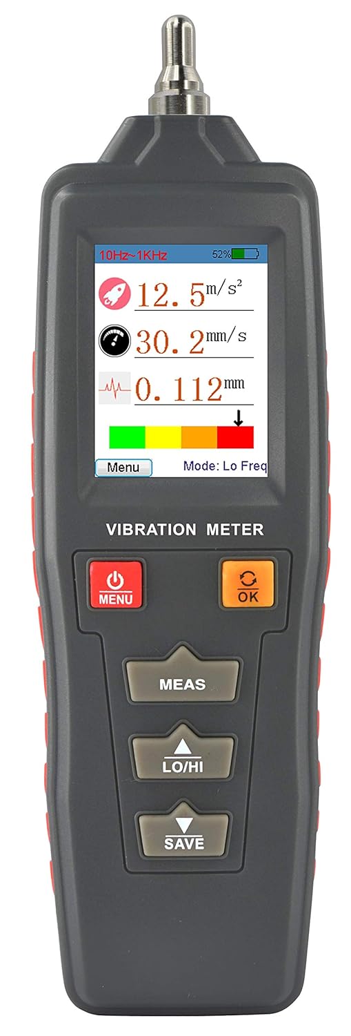 MeterTo Digital Color LCD Vibration Meter Tester WT63B Vibrometer Acceleration 0.1199.9m/s2