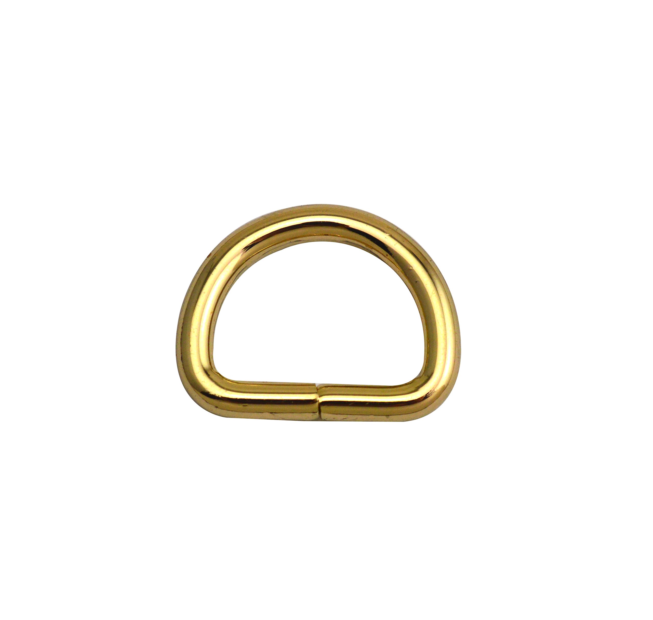 Wuuycoky 0.6" Inner Diameter Light Gold D Rings Buckles D-ring Non-welded For Webbing Strapping Pack of 30