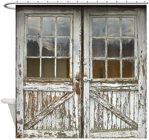 Cortina de regadera de madera retro para puerta de ducha, cojín