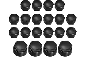 X AUTOHAUX 20pcs 17mm ID Wheel Lock Lug Bolt Nut Cover Center Cover Bolt Locking Caps W/Clip Tool for Audi (4pcs Anti-Theft B